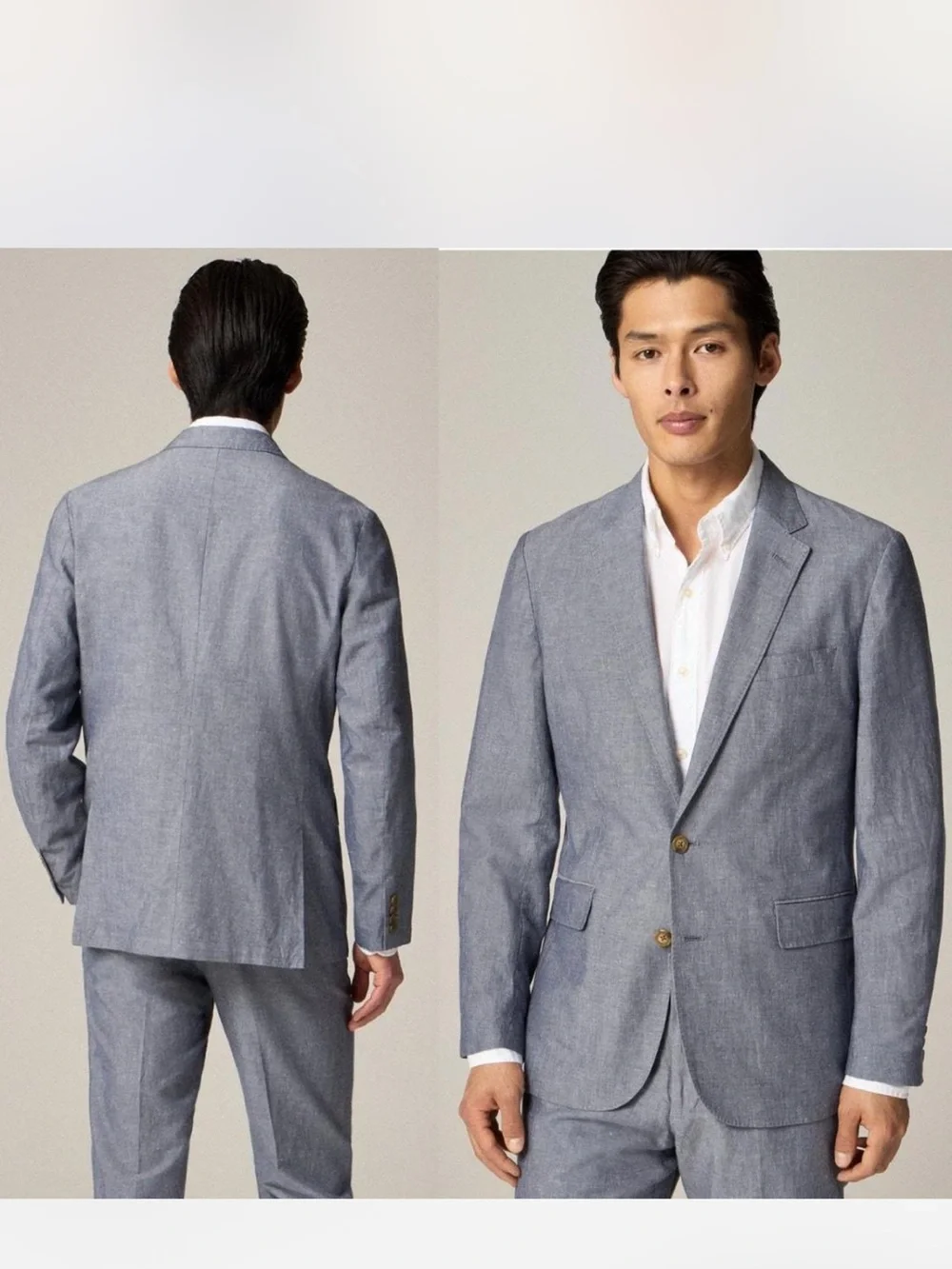 J. Crew Light Blue Men’s Linen-Blend Two-Button Blazer